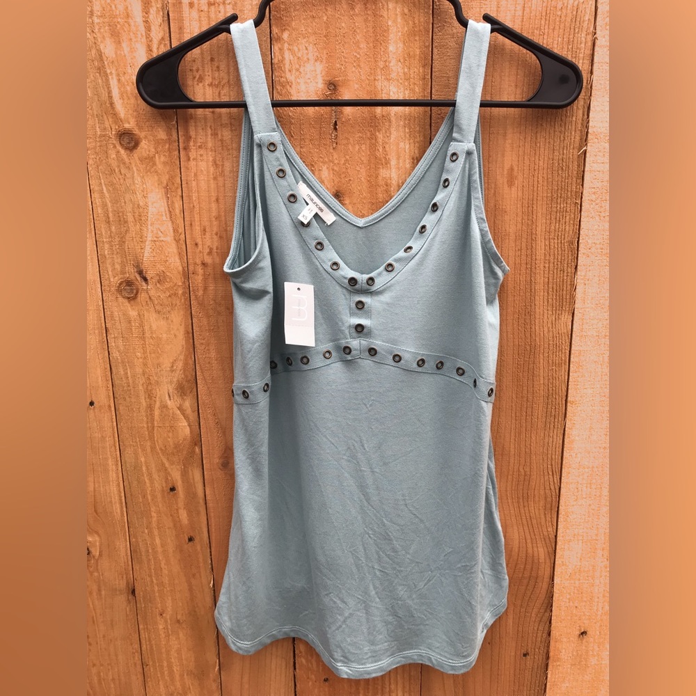 NWT Maurice’s Teal Wide Strap Flowy Camisole XS with Decorative Eyelets